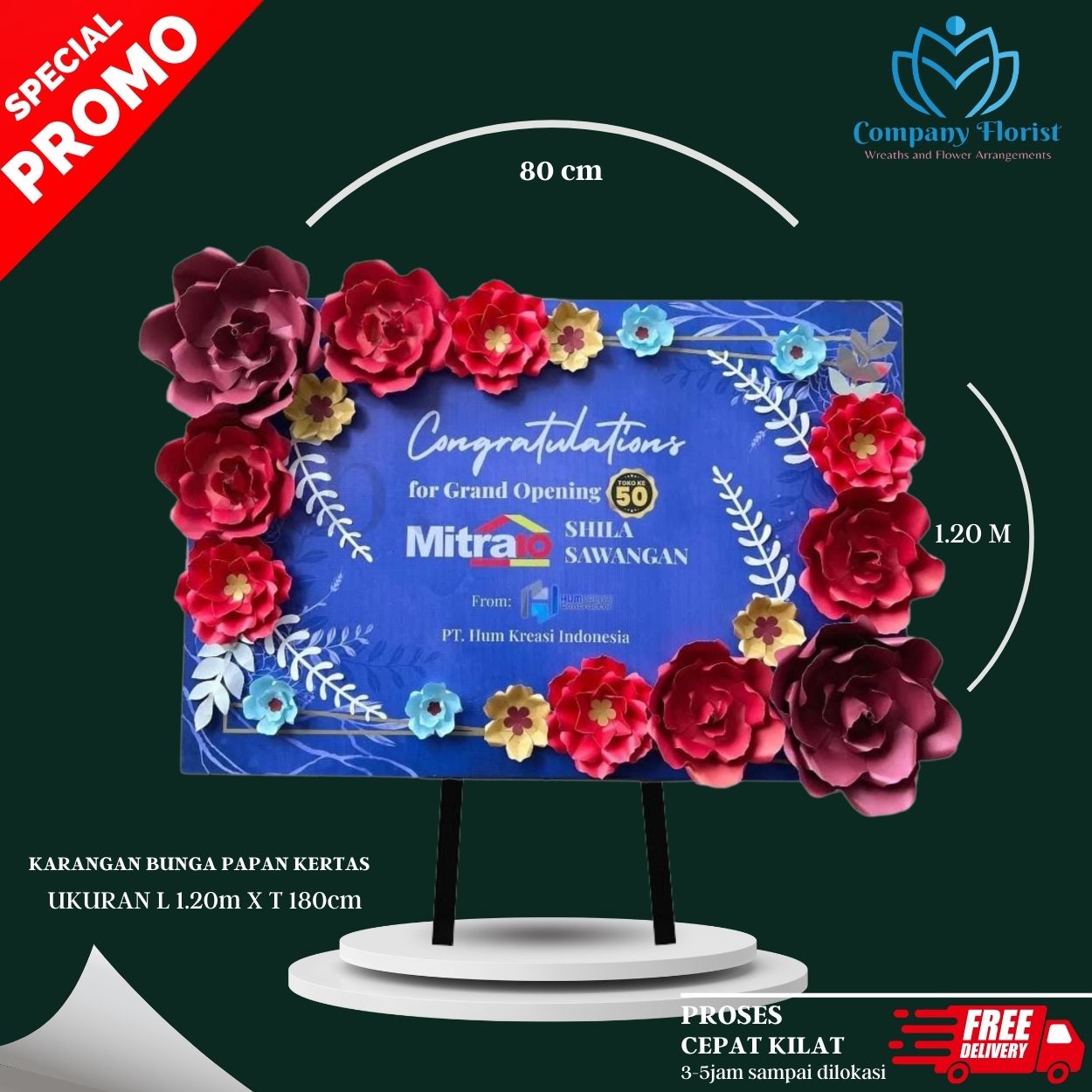 Papan Bunga Kertas Cepat & Rapi – Company Florist